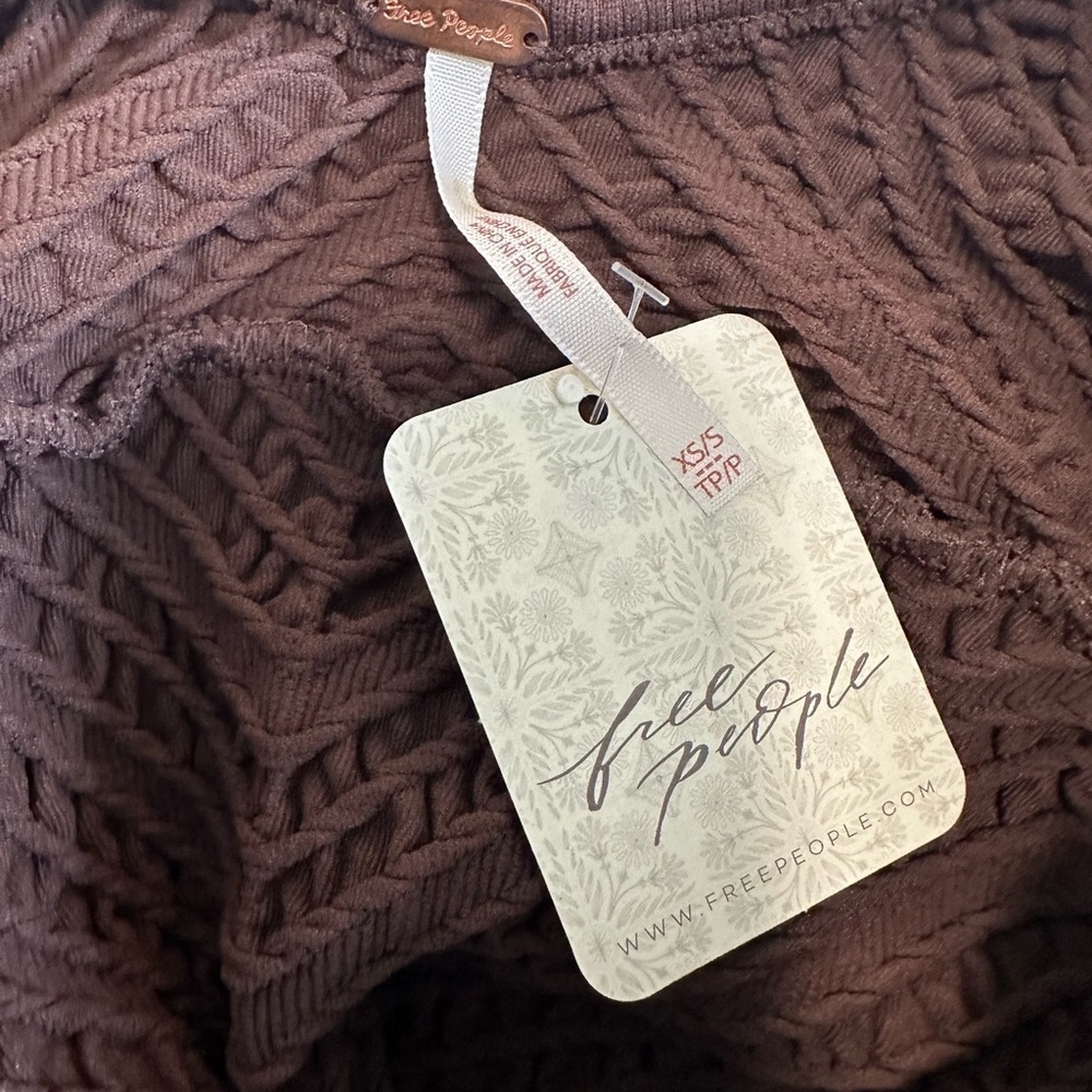 Free People Gabby Seamless Midi Dress Fall Textured Long-Sleeve Open Back  XS S - Picture 9 of 9